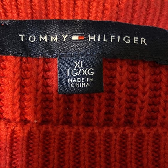 Tommy Hilfiger Womens Cable-Knit Pullover Sweater Scarlet Size XL - Picture 10 of 12